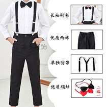 Boys dress small host strap pants suit childrens white shirt flower girl piano performance kindergarten graduation dress