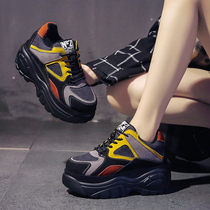 Hong Kong Tide brand 2021 autumn new hip hop high-top shoes women Net red father shoes ins street shoot thick soles casual shoes