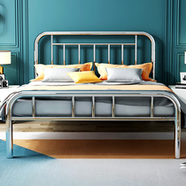 Stainless steel bed 1 5 m 1 8 single double bed 1 2 modern minimalist rental apartment apartment 304 stainless steel rack bed