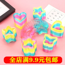  Childrens toys Special-shaped rainbow ring Elastic ring Spring ring stacking ring Kindergarten gifts for boys and girls baby puzzle