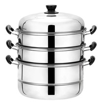 Steamer household 304 stainless steel thickened steamer multi-function induction cooker steamed steamed buns cooking gas stove with small