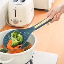 High temperature resistant noodles colander household kitchen drain large leak net fishing dumpling net plastic cooking noodles mesh screen scoop spoon