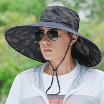 Fisherman hat Mens summer hat Large cornice visor Outdoor mountaineering anti-UV sun hat mens cycling travel