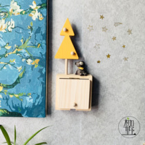 Solid wood switch sticker Socket occlusion sticker Cute adorable pie looking up at the sky series single and double applicable nail-free area free mail