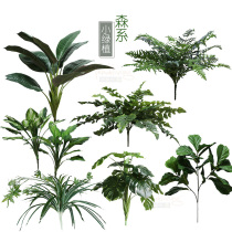 Simulated fern grass leaf qin leaf banyan evergreen rubber tree Chlorophytum turtle back balcony project greening fake plant decoration