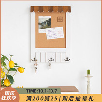 Aying ins cork wall hanging message board wall wall decoration Nordic creative board porch key adhesive hook storage