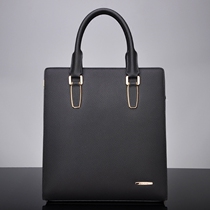 New Pint Vertical Handbag mens single shoulder inclined satchel briefcase male business bag Bull Leather Bag small handbag File Package