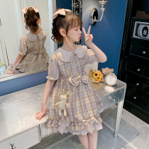 Girls  short-sleeved dress Mid-size childrens Western princess dress 2021 summer new childrens Lolita skirt summer dress