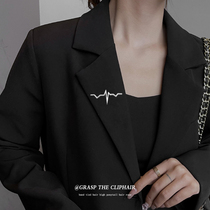 Brock design sensitivity geometric hollow high-end womens suit coat accessories high sense irregular pin