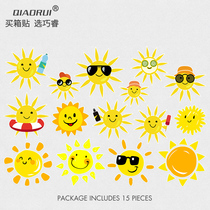 Sun sticker personality waterproof laptop suitcase sticker guitar skateboard suitcase sticker Tide brand personality decoration graffiti Cartoon creative Chinese style female ins Wind trend