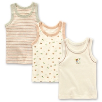 Japanese middle school boys and girls baby sleeveless T-shirt cotton vest I-character summer 0-1234567 years old