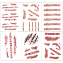 Halloween fake scar surgery wound rotten meat fake wound tattoo sticker lifelike scar suture sticker