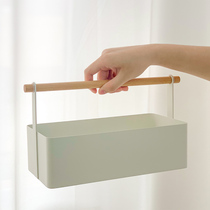 Japanese simple ins unprinted wind storage box desktop storage portable bedroom handle storage box