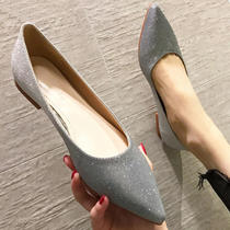 Hong Kong single shoe woman in the summer of 2022 new tip - head low and real leather and shallow bean bean shoes