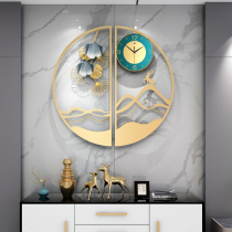 Light luxury decorative painting wall clock household fashion watch modern minimalist creative art atmospheric clock watch living room wall