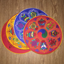 End promotion Nepal embroidery method mat manza plate mat auspicious eight treasure bell pestle pad round
