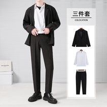 Suit suit mens summer Korean version of the trend fashion set with handsome spring and autumn casual Ruffian handsome suit jacket