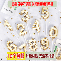 Golden Digital Candles for Birthday Cake Decorate One Year Little Candle Party Children Cartoon Dessert Desk Dress