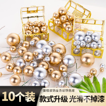 (10) Cake decorated gold ball gold ball silver ball color ball ball color ball plugin to bake plugin