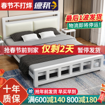 European-style iron bed double bed 1 8m reinforced iron bed modern simple iron frame bed single bed 1 5m stainless steel bed