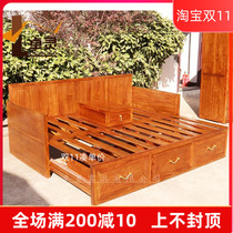 New Chinese-style living room Arhat bed hedgehog rosewood quality furniture sitting and sleeping dual-use push-pull sofa all solid wood double bed