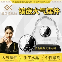 Crystal Pendulum Piece Silver Coin Custom Company 10 Weeks Anniversary Celebration Gift Employee Onboarding Retirement Commemorative Gold Coin Pure Silver Silver Medal