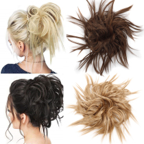 Wig bag European and American messy high temperature silk Hairband rubber band lady fluffy chicken tail roll Hairband hair styling hair accessories