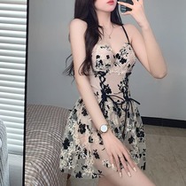One-piece swimsuit female summer fairy pure desire 2021 new fashion Korean ins Wind hot spring sexy belly thin