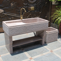 Outdoor marble with washboard Balcony Integrated sink Whole stone water basin Stone Granite laundry pool Household stone