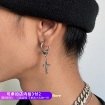 H1007 ear clip without earbuds for mens crucifixion Jesus small crowd High level Frosty wind ear nail 100 lap earrings
