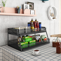 Kitchen Wall dining table storage table storage rack multi-level display rack dining table snack rack bar display shelf