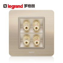 Rogrand switch socket panel Yitin fine gold pattern two-position audio four-connector speaker Super signal 86 type