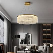 Light luxury crystal all copper living room lamp modern simple bedroom restaurant chandelier designer creative Villa study lamp
