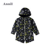 Shopping mall same Anel boy windbreaker coat spring and autumn foreign style printing long winter childrens clothing boy jacket