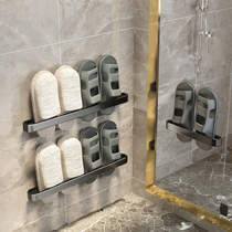 Bathroom slippers rack free of punching wall-mounted toilet wall toilet shoes containing devinator drain shelf