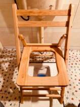 Folding solid wood stool chair for the elderly pregnant woman toilet toilet stool Patient stool seat Wooden stool stool household