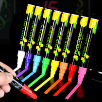 Fluorescent board special pen LED electronic luminous blackboard highlighter whiteboard water-based erasable billboard Silver glass plate color thick head marker pen Student marker pen blackboard color pen set