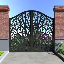European style iron gate courtyard door garden villa country open door double door outdoor hollow iron door
