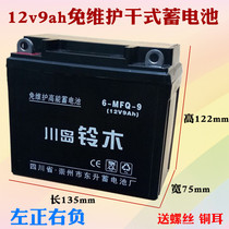 Motorcycle tricycle dry battery pool 12N9-4B-1 Zongshen 150 Futian 175 Loncin 200 Prince 12512v9a