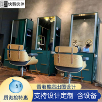 Fast pure excellent Scissors barber shop equipment full set of cabinet mirror counter smart cabinet suction factory direct sales