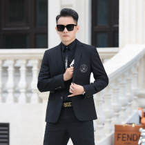 Quality European casual suit mens autumn and winter Korean slim diamond single West Business small suit jacket jacket