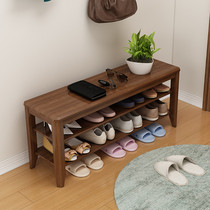 Solid wood changing shoes stool Domestic doorway Shoe cabinet stool integrated into the door wearing shoes stool Sitting Style Entrance strip stool