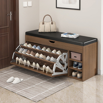 Shoe stool at home door wearing shoes stool soft bag cushion flip bucket multi-function shoe cabinet long bench stool entrance shoe rack can sit