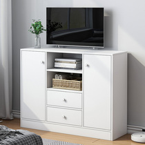 Plus High TV Cabinet High Cabinet Modern Minima Small Family old Easy style solid wood color bedroom small TV enclosure