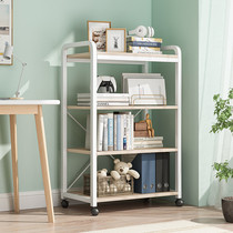 Desk-side movable bookshelves shelves Floor Small Home Bedrooms Iron Art Cabinet Living Room Containing small bookcase