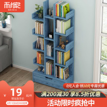 Bookcase shelving floor leaning against wall Creative Living room Small treehouse Contained Shelf Simple Bookcase Bedroom Home