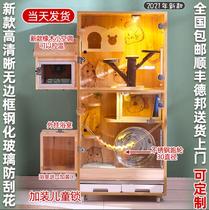 Wen pet cabinet Dragon Cat Cabinet cage solid wood fir ecological board pet cabinet air conditioning cage blind date custom villa dense bag room