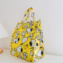 ins Wind cute Snoopy aluminum foil insulation lunch bag girl heart student lunch box bag with rice bag folding portable