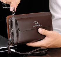 Lesen Kangaroo Mens Handbag Handbags Handbags Mobile Phone Bag Genuine Leather Long Wallet Document Clip Card Bag Hand Grip Bag