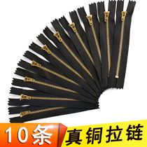 10 pairs of jeans zipper real copper 4 black placket iron zipper 18cm casual pants zipper